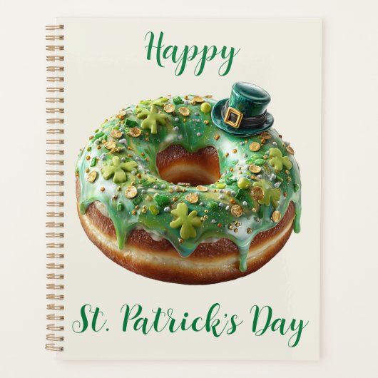 Happy St. Patrick’s Day Donut with Leprechaun Hat プランナー手帳 (正面)