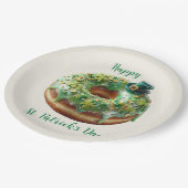 Happy St. Patrick’s Day Donut with Leprechaun Hat ペーパープレート (アングル)