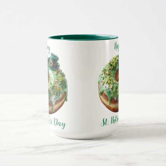 Happy St. Patrick’s Day Donut with Leprechaun Hat マグカップ (中央)