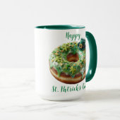 Happy St. Patrick’s Day Donut with Leprechaun Hat マグカップ (正面右)