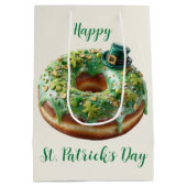 Happy St. Patrick’s Day Donut with Leprechaun Hat ミディアムペーパーバッグ (裏面)