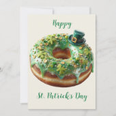 Happy St. Patrick’s Day Donut with Leprechaun Hat 招待状 (正面)