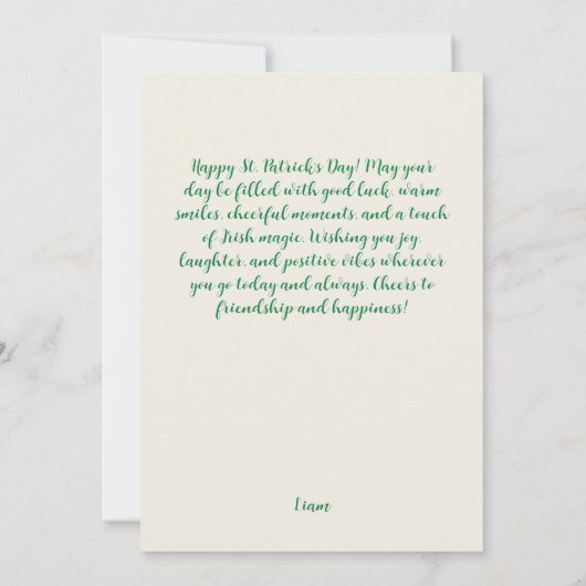 Happy St. Patrick’s Day Donut with Leprechaun Hat 招待状 (裏面)