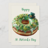 Happy St. Patrick’s Day Donut with Leprechaun Hat 招待状 (正面/裏面)
