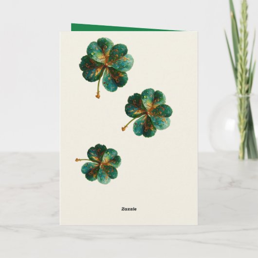Happy St. Patrick’s Day Elegant Shamrock カード (裏面)