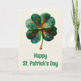 Happy St. Patrick’s Day Elegant Shamrock カード