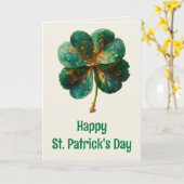Happy St. Patrick’s Day Elegant Shamrock カード (黄色い花)