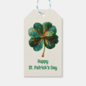 Happy St. Patrick’s Day Elegant Shamrock ギフトタグ (正面)