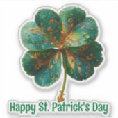 Happy St. Patrick’s Day Elegant Shamrock シール (正面)