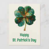 Happy St. Patrick’s Day Elegant Shamrock ポストカード (正面)