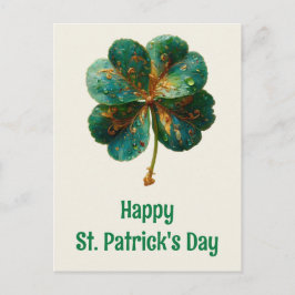 Happy St. Patrick’s Day Elegant Shamrock ポストカード