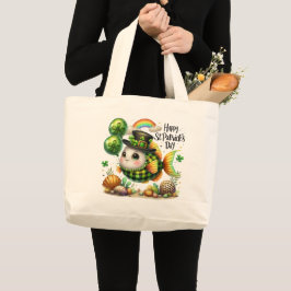 Happy St. Patrick’s Day Fish Tote Bag ラージトートバッグ