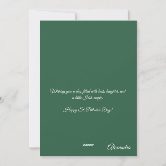 Happy St Patrick’s Day Irish Greeting Card シーズンカード (裏面)