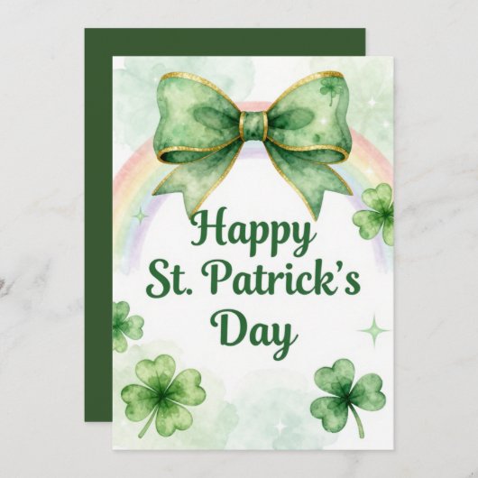 Happy St Patrick’s Day Irish Greeting Card シーズンカード (正面/裏面)