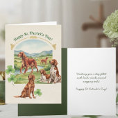 Happy St. Patrick’s Day Irish Setter Dog Card カード