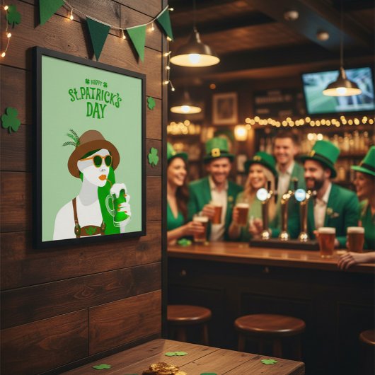 Happy St. Patrick’s Day Modern Green Poster ポスター