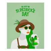 Happy St. Patrick’s Day Modern Green Poster ポスター (正面)