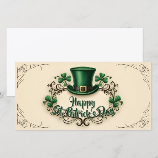 Happy St. Patrick’s Day Shamrock Design (正面/裏面)