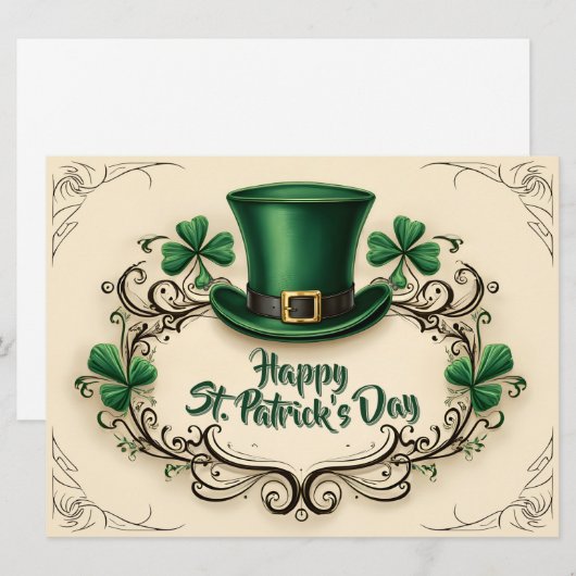 Happy St. Patrick’s Day Shamrock Design (正面/裏面)