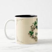 Happy St. Patrick’s Day Shamrock Design ツートーンマグカップ (左)