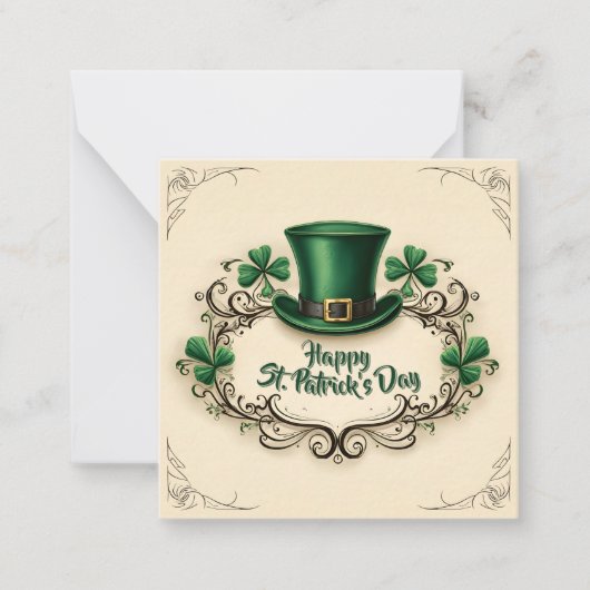 Happy St. Patrick’s Day Shamrock Design ノートカード (正面)