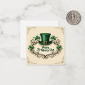 Happy St. Patrick’s Day Shamrock Design ノートカード (正面/裏面インサイチュ)