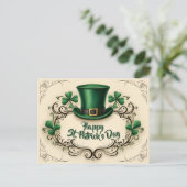 Happy St. Patrick’s Day Shamrock Design ポストカード (スタンド正面)