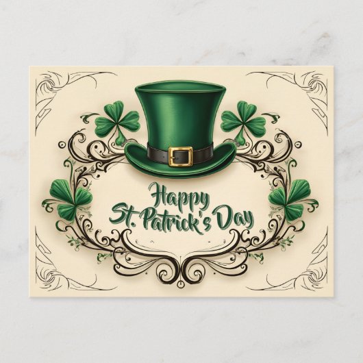 Happy St. Patrick’s Day Shamrock Design ポストカード (正面)