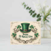 Happy St. Patrick’s Day Shamrock Design ポストカード (スタンド正面)