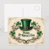 Happy St. Patrick’s Day Shamrock Design ポストカード (正面/裏面)