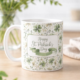 Happy St. Patrick’s Day Shamrock Mug | Watercolor  コーヒーマグカップ