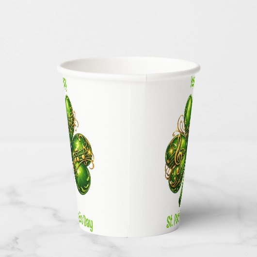 Happy St. Patrick’s Day Shamrock Music 紙コップ (右)