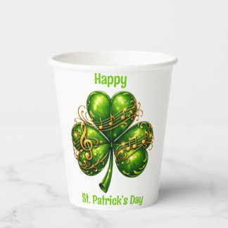 Happy St. Patrick’s Day Shamrock Music 紙コップ