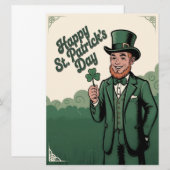 Happy St. Patrick’s Day Vintage Leprechaun (正面/裏面)
