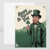 Happy St. Patrick’s Day Vintage Leprechaun (正面/裏面)