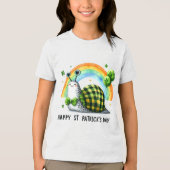 Happy St. Patrick’s Kid’s T-shirt with Back Print トライブレンドＴシャツ (正面)