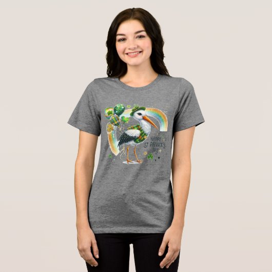 Happy St. Patrick’s Women’s トライブレンドＴシャツ (正面全面)