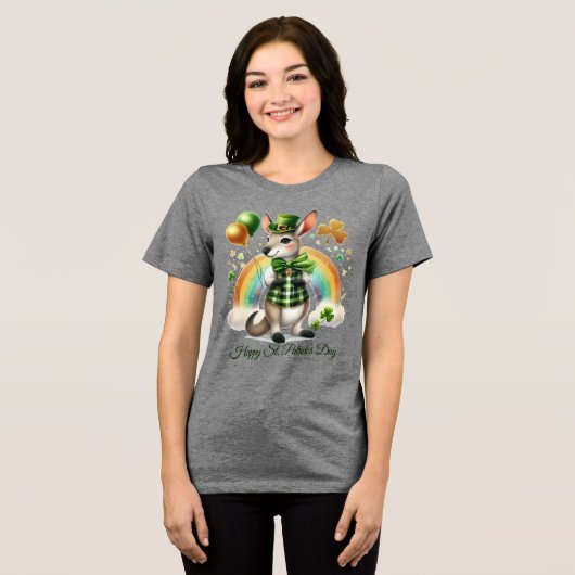 Happy St. Patrick’s Women’s トライブレンドＴシャツ (正面全面)