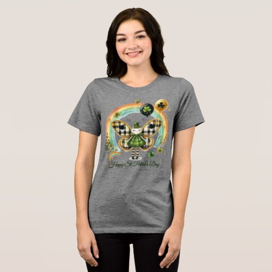 Happy St. Patrick’s Women’s トライブレンドＴシャツ (正面全面)