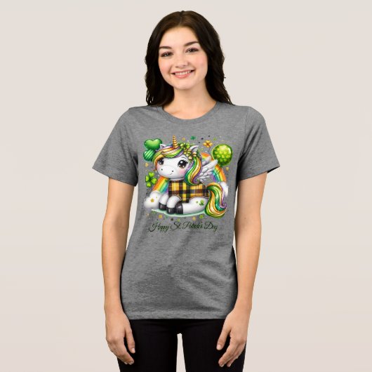 Happy St. Patrick’s Women’s トライブレンドＴシャツ (正面全面)