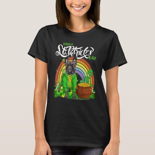 Happy St Patrick's Bulldogs フランスの In Leprecha Tシャツ (正面)