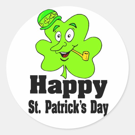 Happy St. Patrick's Dayスタンプ ラウンドシール (正面)