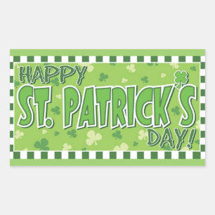 Happy St. Patrick's Dayステッカー 長方形シール