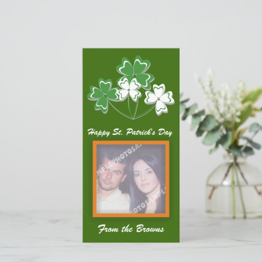 Happy St. Patrick's Dayフォトカード (スタンド正面)