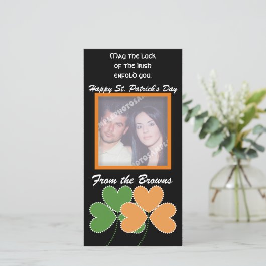 Happy St. Patrick's Dayフォトカード (スタンド正面)