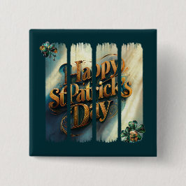 Happy St Patrick's Day垂直ブラシストロークボタン 缶バッジ