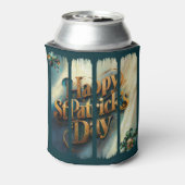 Happy St. Patrick's Day垂直ブラシストローク 缶クーラー (缶裏面)
