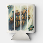 Happy St. Patrick's Day垂直ブラシストローク 缶クーラー (裏面)