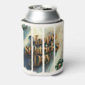Happy St. Patrick's Day垂直ブラシストローク 缶クーラー (缶裏面)