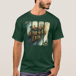 Happy St. Patrick's Day垂直ブラシストローク Tシャツ